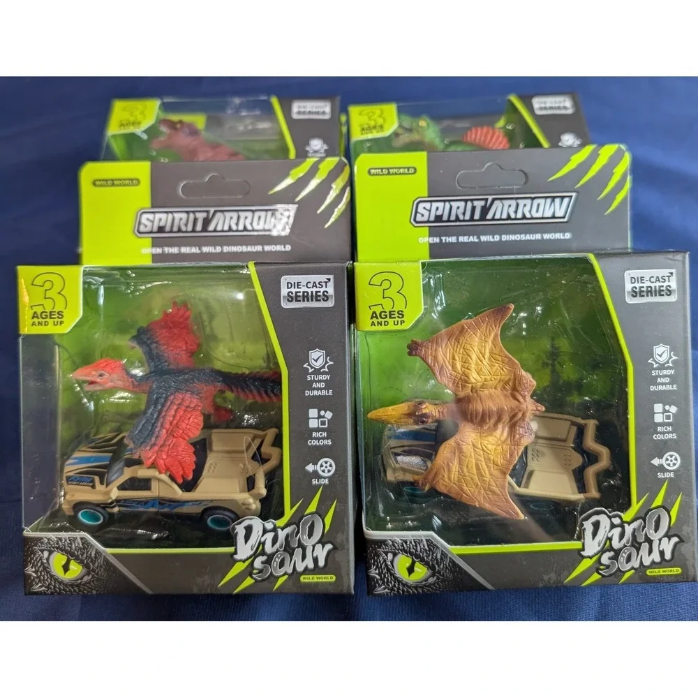 Spirit Arrow Dino Sour Toy  Dinosaur Set‎ Of 4 Gift Christmas